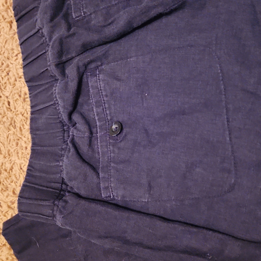 Athleta 100% Linen Dark Blue Pants Size 6 - Picture 7 of 9